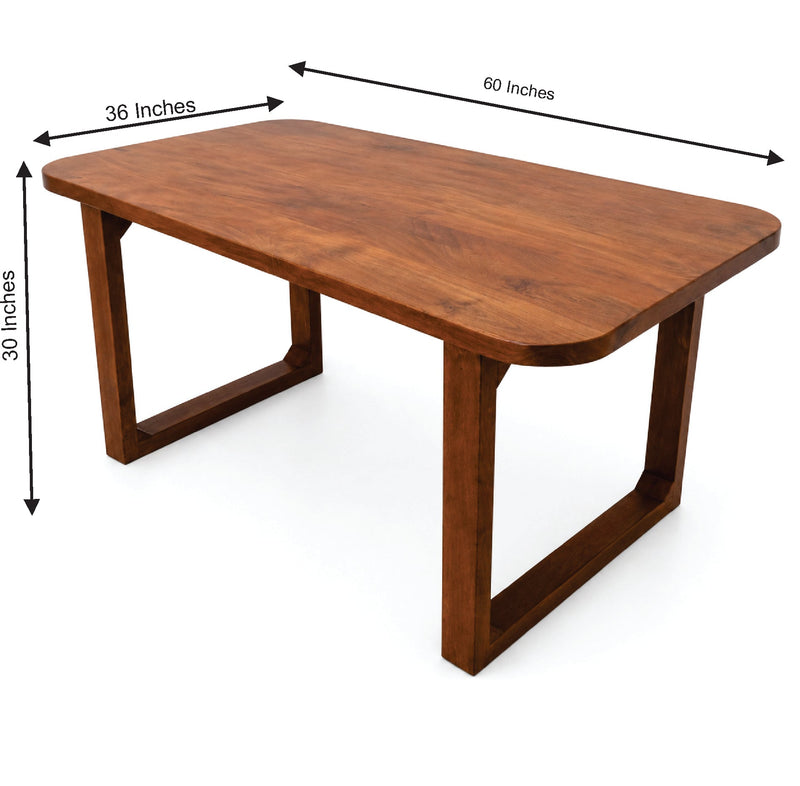 Elegant Solid Wood Dining Table with Soft Rounded Corners