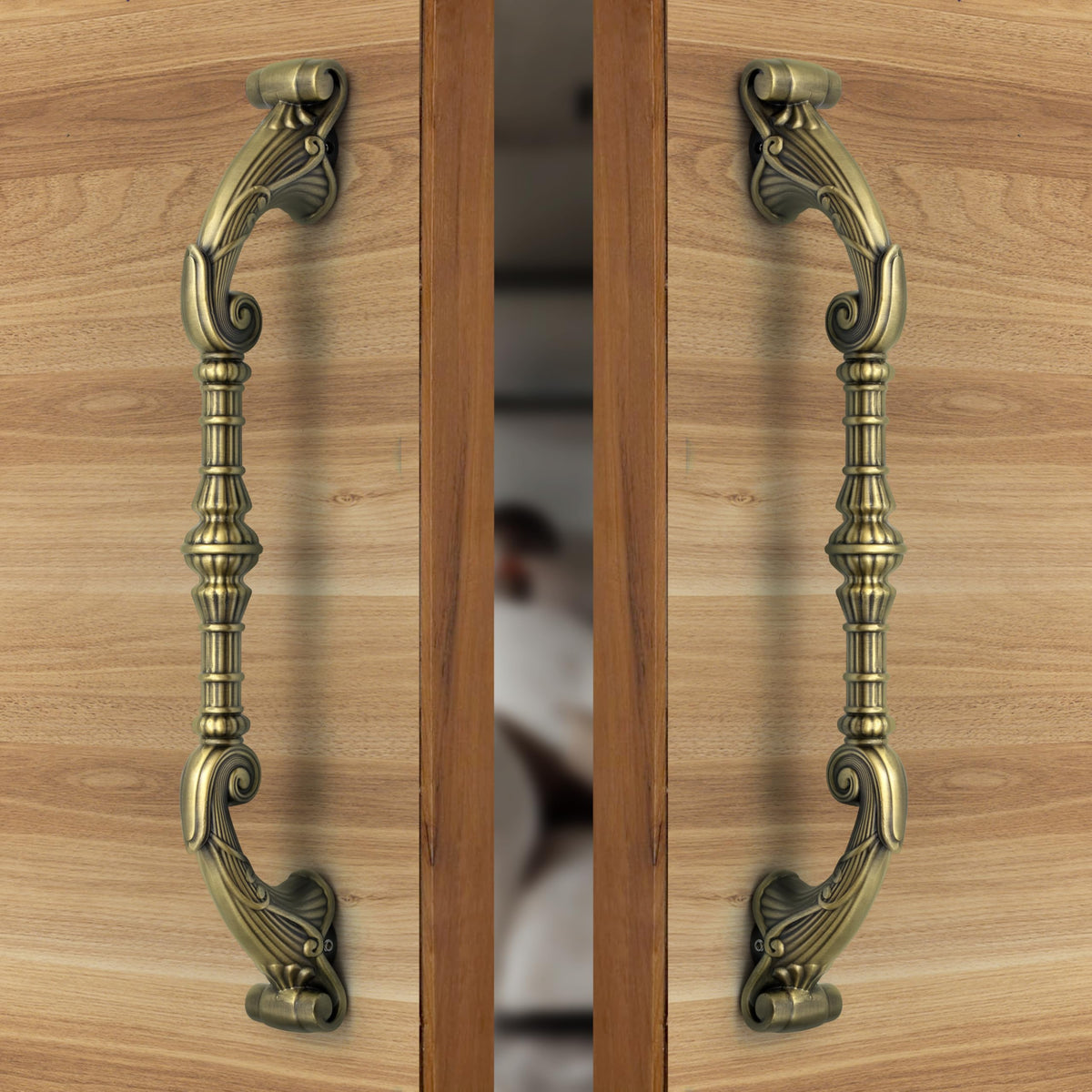 Plantex 14 Inch Main Door Handle/Aluminium Door Handle/Pull-Push Handle (Pack of 2, Brass Antique)
