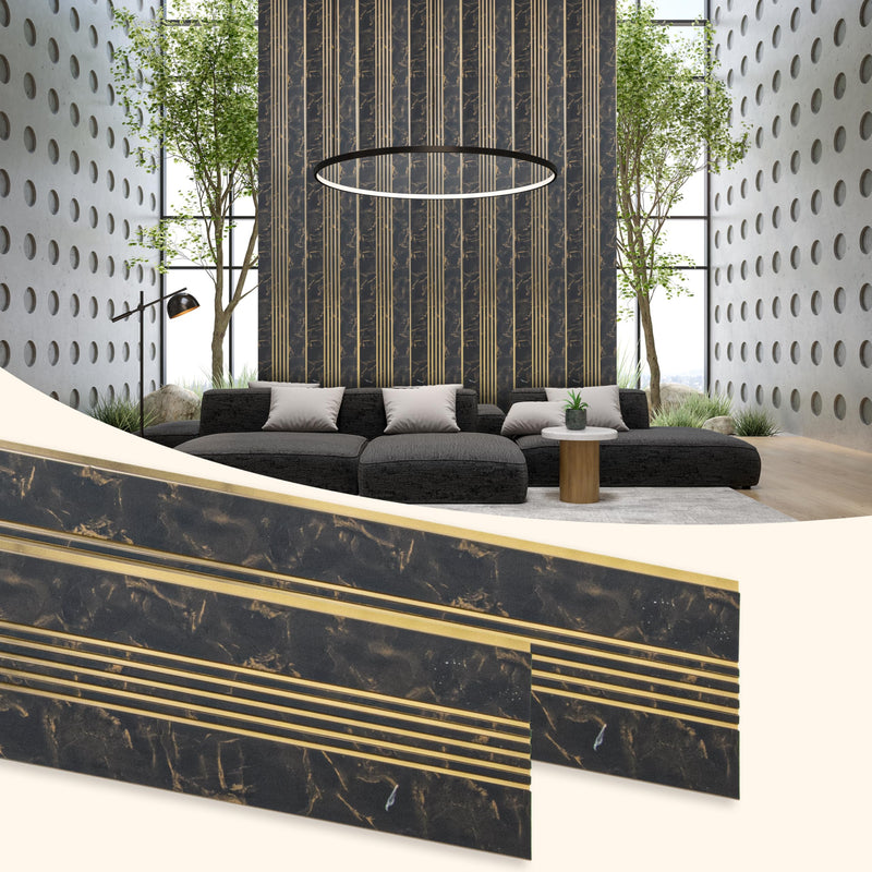 Plantex Louvers Panel for Wall/8 Feet Wall Panels/3D Charcoal Panel for Interior Walls Decor - Pack of 10 Covers - 80 Sq. Ft, Size-1 Feet x 8 Feet (YD-1207)-1