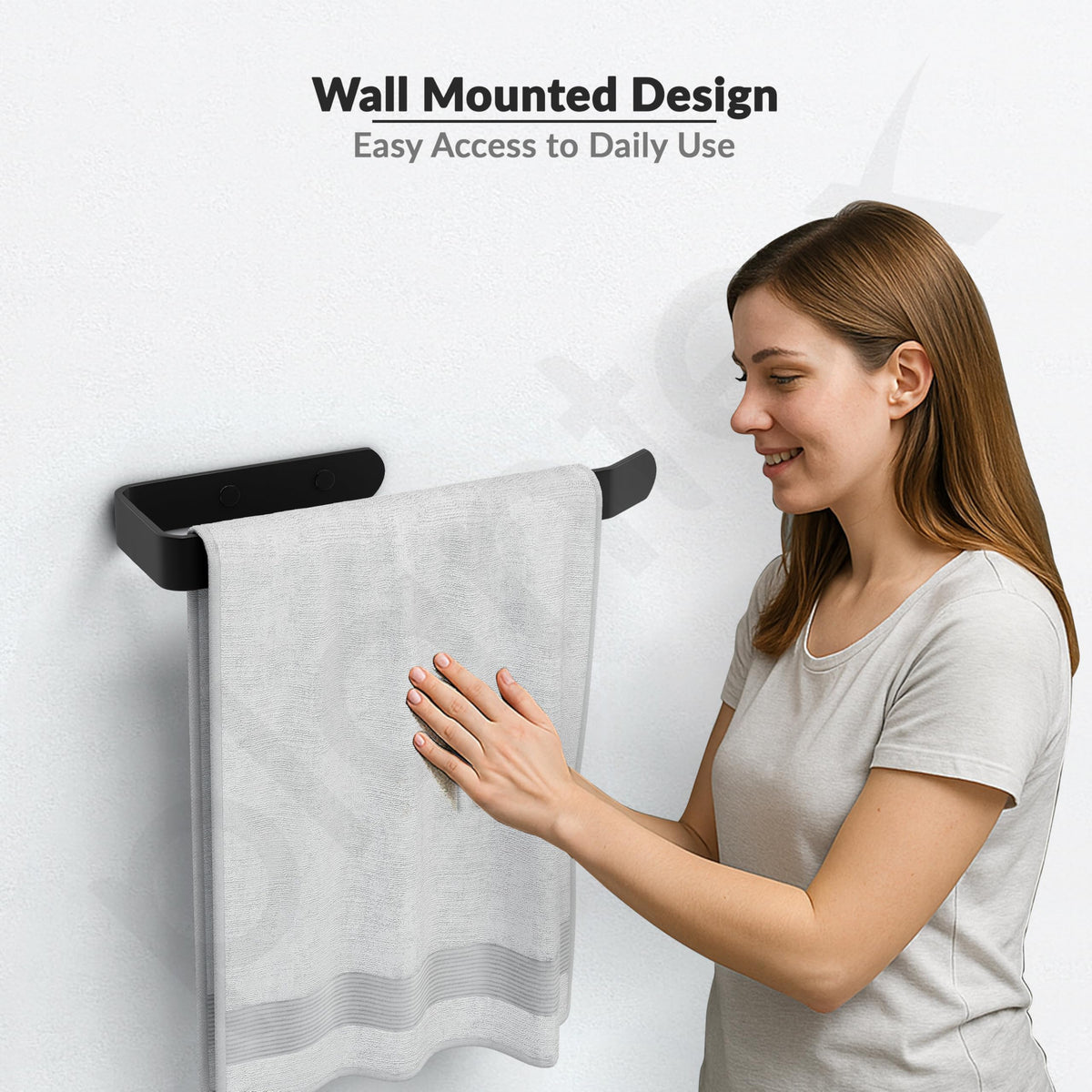 Plantex Space Aluminium Napkin Holder for Wash Basin/Towel Hanger for Bathroom/Towel Rings for Bathroom/Bathroom Accessories (Black - Powder Coated)-6