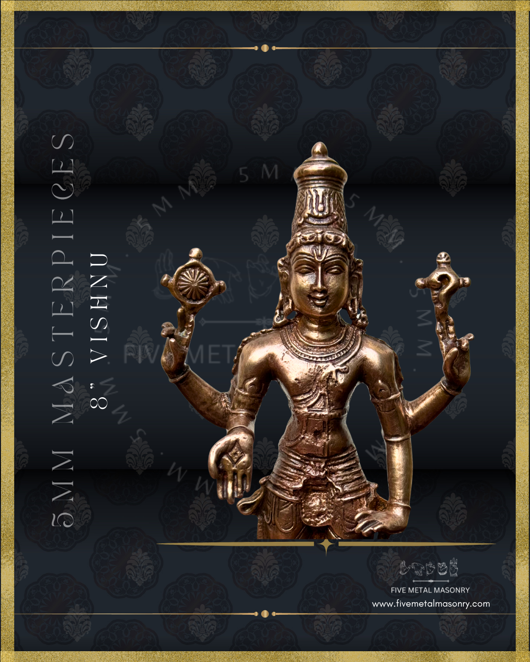 Vishnu Panchaloha Bronze Icon - 8" - Masterpieces Collection