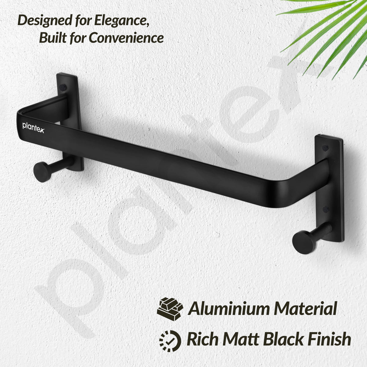 Plantex Single Towel Rod for Bathroom/Cloth Hanger for Wall/Towel Holder/9 Inch Towel Bar/Bathroom Accessories (1511, Black)-4