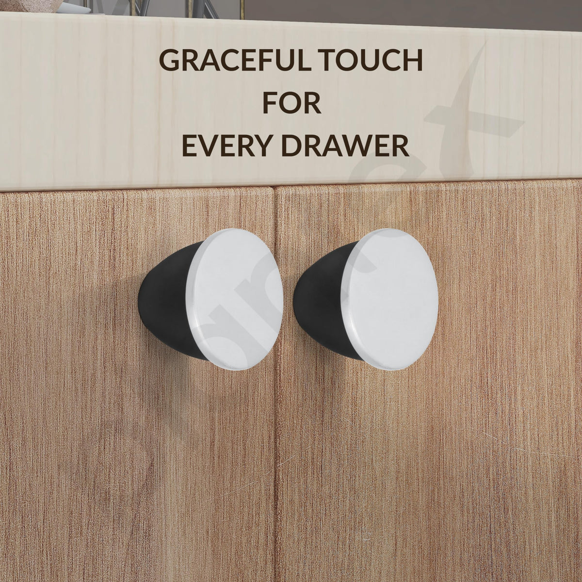 Plantex Heavy Duty Knob for Drawer/Cabinet/Pull and Push for Drawer Home/Office Pack of 2 (Black Nickel Matt)-2