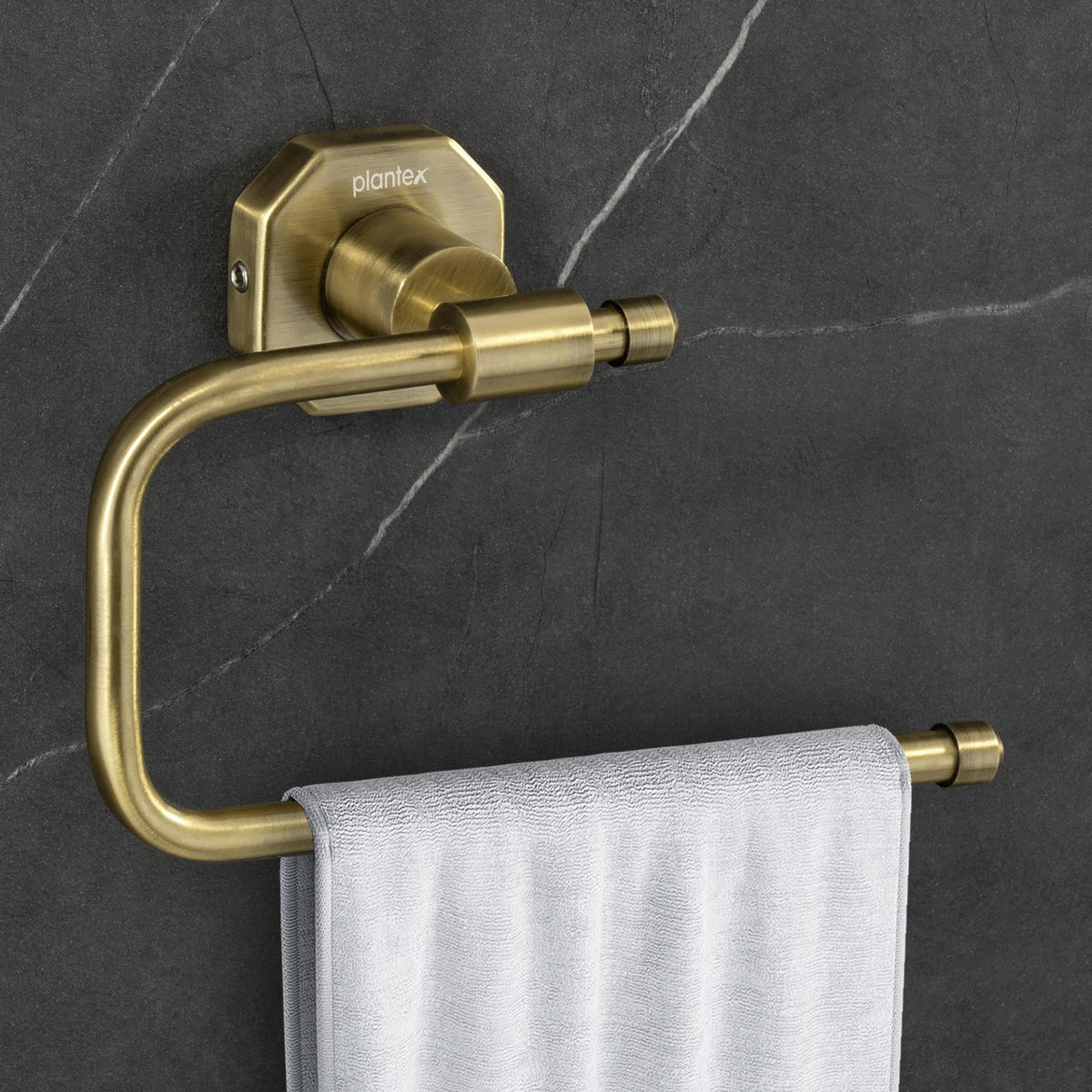 Plantex 304 Grade Stainless Steel Napkin Holder/Towel Hanger/Napkin Ring for Wash Basin/Towel Holder for Kitchen/Bathroom Accessories - Nipron (Brass Antique)-1