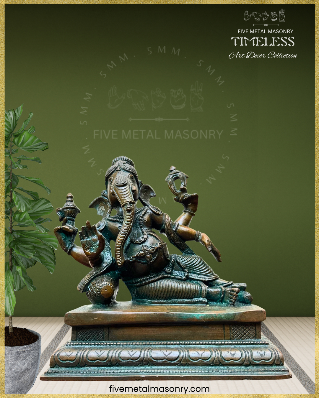 Sayana Ganesa Panchaloha Bronze Icon - 6.5" - Timeless Collection