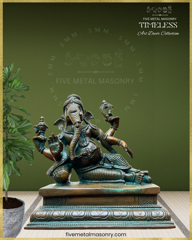 Sayana Ganesa Panchaloha Bronze Icon - 6.5" - Timeless Collection