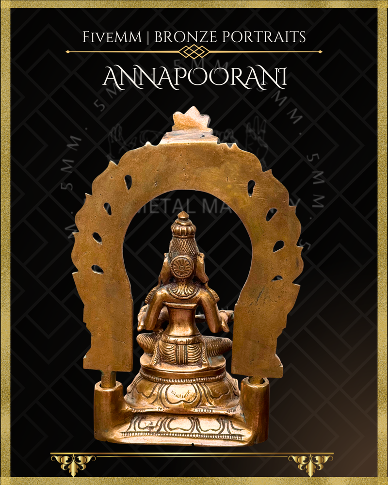 Annapoorani / Annapurna Panchaloha Bronze Icon - 7" with arch