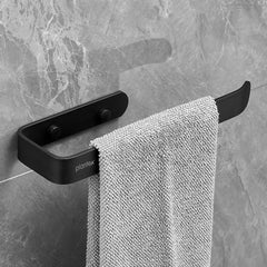 Plantex Space Aluminium Napkin Holder for Wash Basin/Towel Hanger for Bathroom/Towel Rings for Bathroom/Bathroom Accessories (Black - Powder Coated)-1