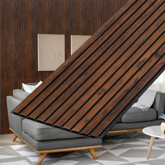 Plantex PVC Wall Panel/Louvers Panel/3d Wall Panel for Interior Wall Decor/Eco-Friendly Fluted Panel for Home/- Pack of 5,Covers - 50 Sq. Ft (Espresso Brown-12 Inch x 10 Ft)-1