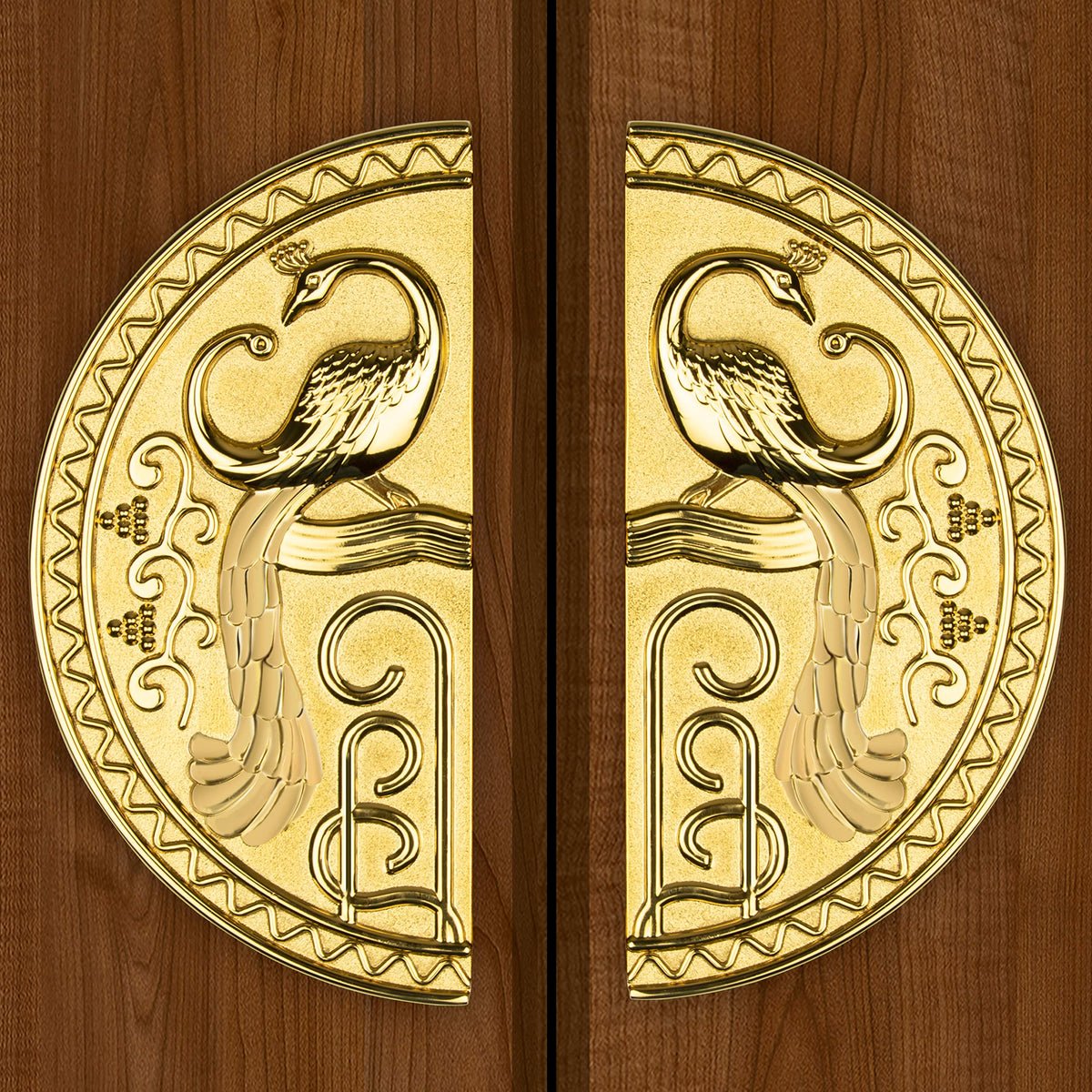 Plantex Zinc Heavy Duty Main Door Pull Handle - 8-Inches Round Shape for Glass & Wooden Doors (323 -PVD Gold Finish) - 3 Years Warranty-5