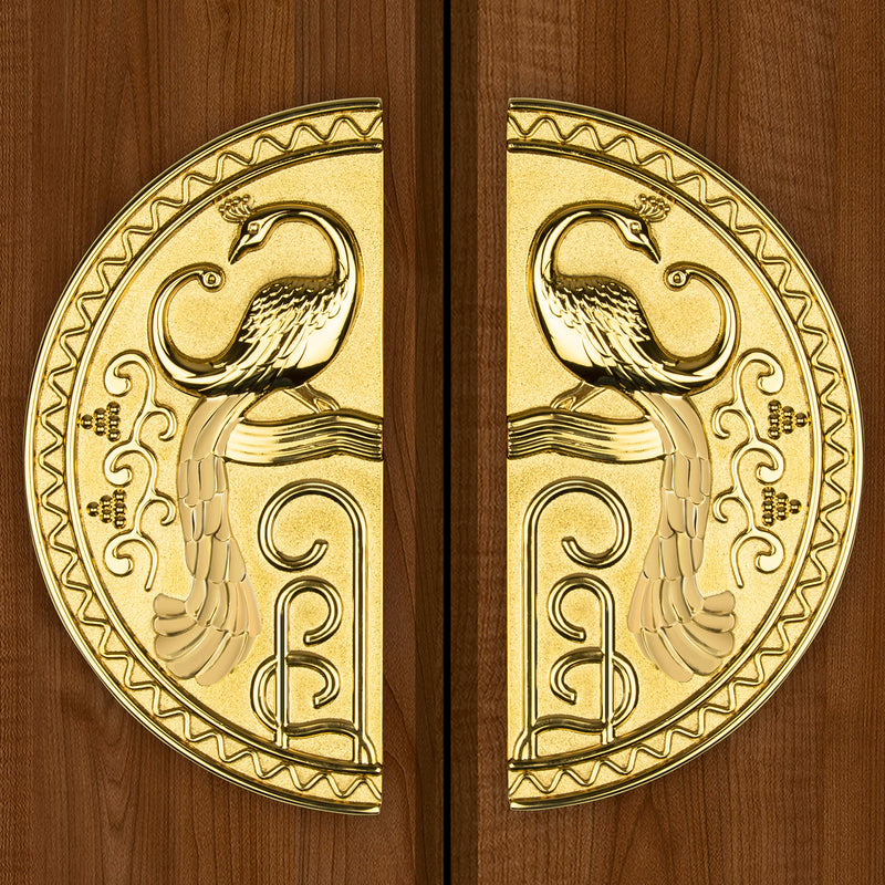 Plantex Zinc Heavy Duty Main Door Pull Handle - 8-Inches Round Shape for Glass & Wooden Doors (323 -PVD Gold Finish) - 3 Years Warranty-5