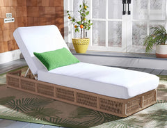 Reynard Outdoor Swimming Poolside Lounger (Tan) Braided & Rope