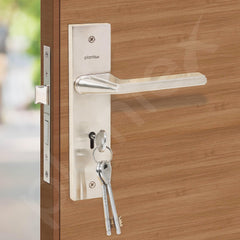 Plantex Heavy-Duty Door Lock Set - Main Door Lock Handle Set/ 6-Lever Lock Mechanism with 3 Years of Warranty/Mortise Lock with 3 Keys, Brass Lockbody (Matt)-6