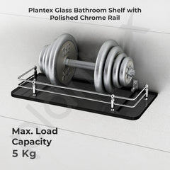 Plantex Wall Mount Glass Shelf for Bathroom/Shelves for Kitchen/Black Glass Shelf, Polished (12x6 Inches - Pack of 2)-6