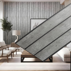 Plantex 3D PVC Louvers Panel for Wall Decor/Fluted Wall Panel 10 Feet/Eco-Friendly PVC Panels for Home & Office Interiors/Pack of 5 Covers 50 Sq. Ft (IMineral Grey)-1
