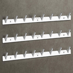 Plantex Wall Hooks for Hanging Cloth/Stainless Steel Towel Hangers/Bathroom Robe Hooks/Door Hangers/Round Wall Hook/Hook Rail for Hanging Keys - 8 Hooks (Pack of 3, Chrome)-1