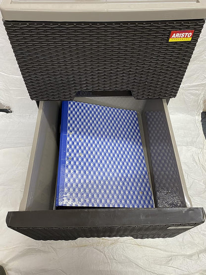 ARISTO Multipurpose 4 Plastic Drawers (XL Size) Modular Chest Storage Organizer (Solid Brown, 4 Drawer), (39 x 46.5 x 90.5 CM)