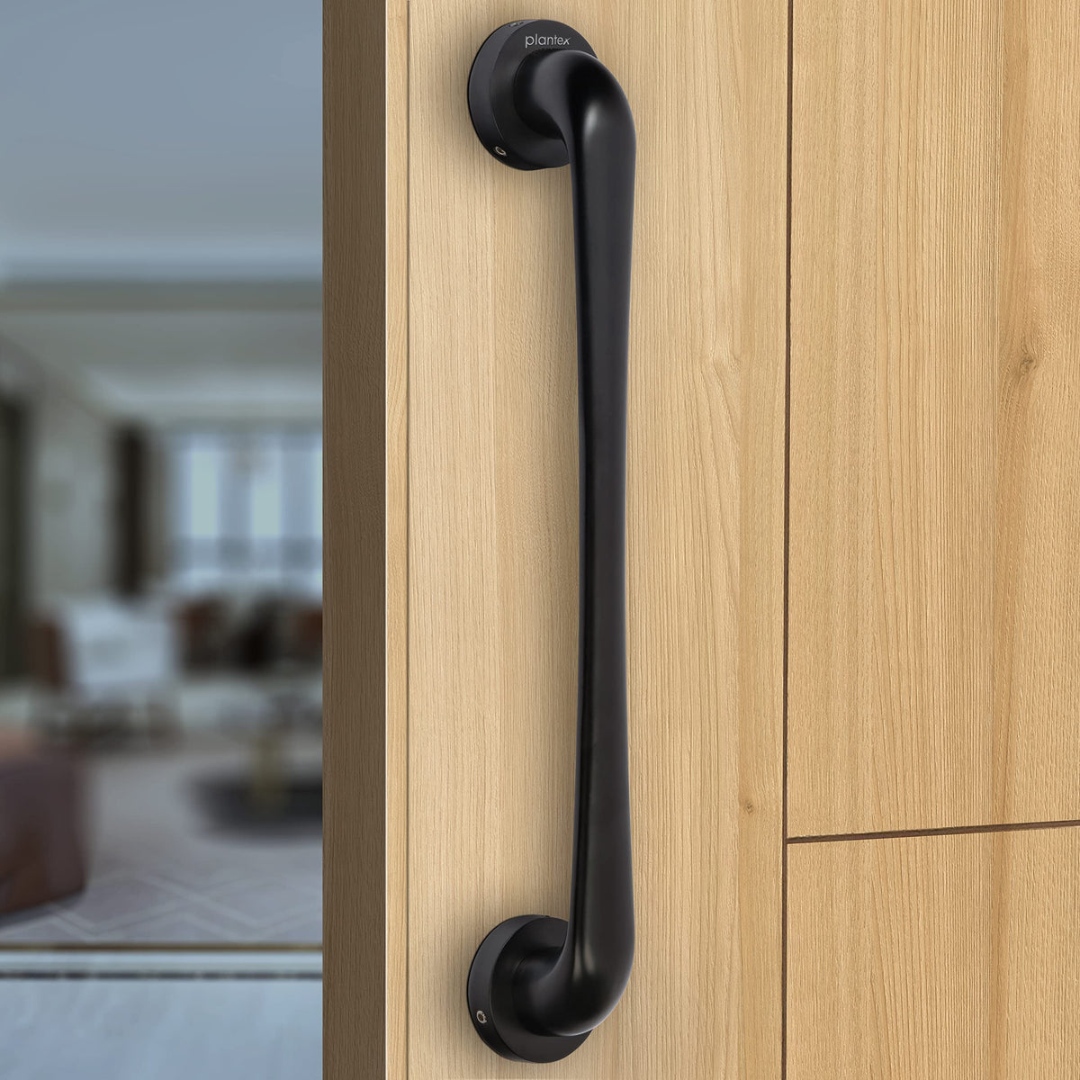 Plantex Zinc Alloy Polo 14-Inch Pull Handle For Main Doors Of House/Office/Hotel (Rich Black Finish - Big) - 3 Years Warranty-1