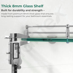 Plantex Diamond Glass Corner Shelf for Bathroom/Kitchen Glass Shelf/Bathroom Corner Shelf/Wall Storage Rack (9x9 Inches - Transparent - Pack of 1)-5