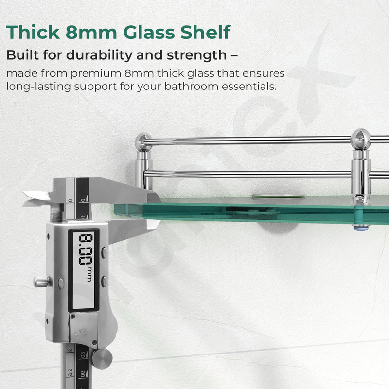 Plantex Diamond Glass Corner Shelf for Bathroom/Kitchen Glass Shelf/Bathroom Corner Shelf/Wall Storage Rack (9x9 Inches - Transparent - Pack of 1)-5