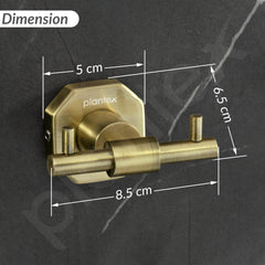 Plantex 304 Grade Stainless Steel Robe Hook/Cloth Holder/Towel Hanger/Bathroom Accessories - Nipron (Brass Antique)-3
