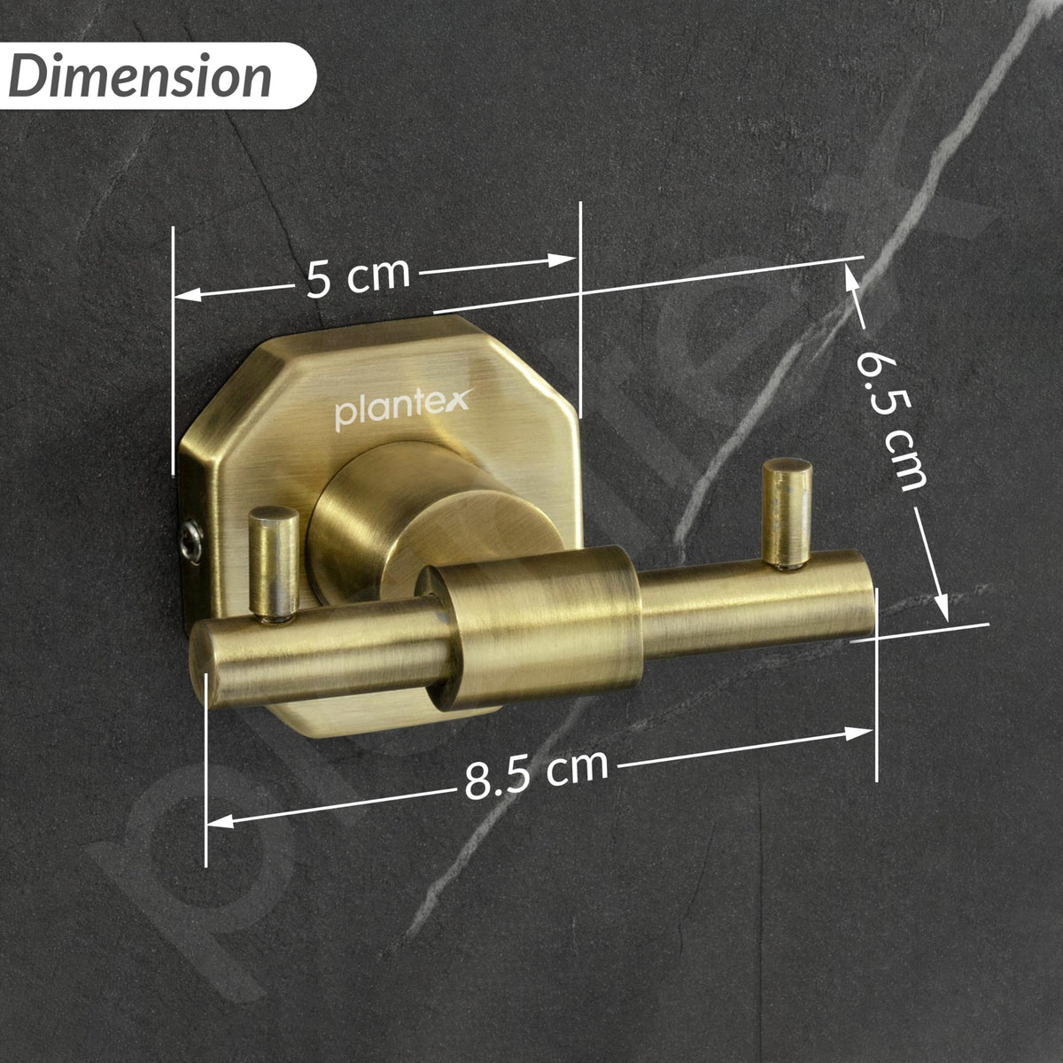 Plantex 304 Grade Stainless Steel Robe Hook/Cloth Holder/Towel Hanger/Bathroom Accessories - Nipron (Brass Antique)-3