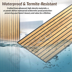 Plantex PVC 3D Fluted Wall Panels for Interior Decor/Louvers Wall Panel 10 Feet/Eco-Friendly PVC Panels/Pack of 3 Covers 30 Sq. Ft (Golden Oak - 9G)-4