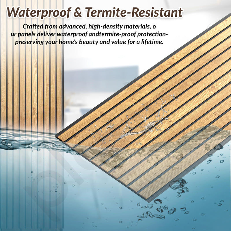 Plantex PVC 3D Fluted Wall Panels for Interior Decor/Louvers Wall Panel 10 Feet/Eco-Friendly PVC Panels/Pack of 3 Covers 30 Sq. Ft (Golden Oak - 9G)-4