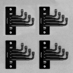 Plantex Hook for Wall/Stainless Steel Flexible Hook/Hanging Hook for Bathroom/Clothes Hanger - Pack of 4 (Black)-1