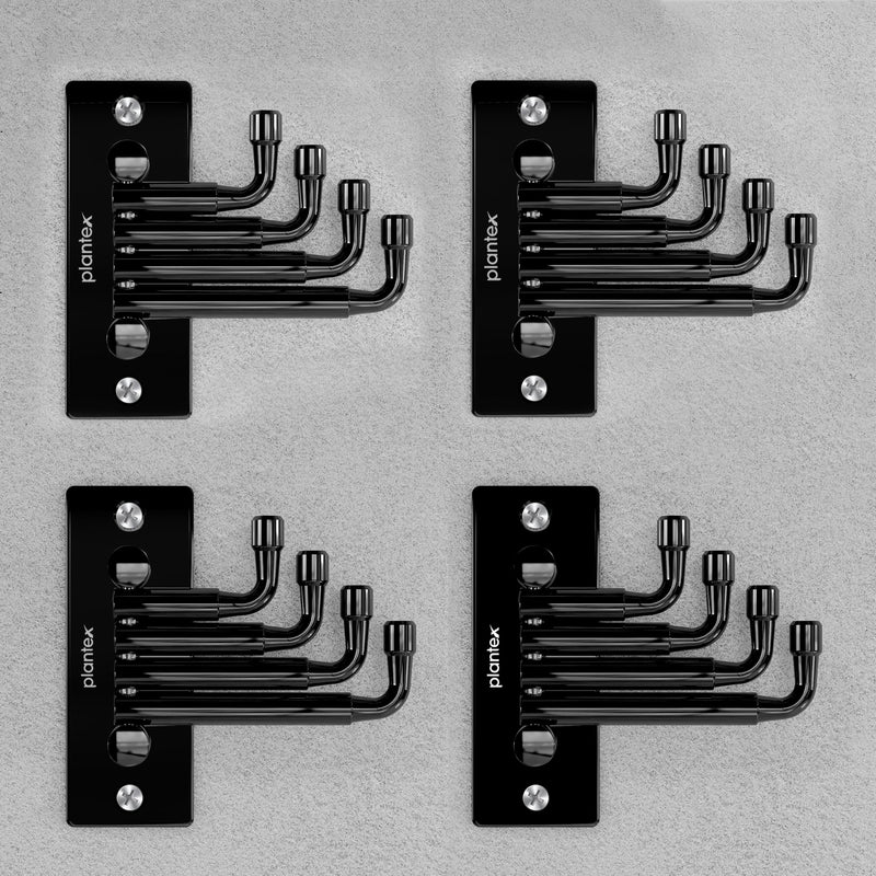 Plantex Hook for Wall/Stainless Steel Flexible Hook/Hanging Hook for Bathroom/Clothes Hanger - Pack of 4 (Black)-1