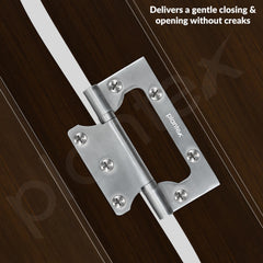 Plantex Stainless Steel Butterfly Hinges for Door/4 Inch x 14 Gauge Hinge/2.5 mm Door Hinge for Home/Office/Hotel/Non-Mortise Hinges - Pack of 1 (Chrome)-2