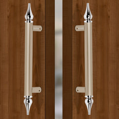 Plantex Heavy Duty 14 Inch Main Door Handle/Door Handle for Main Door/Pull Push Door Handle Pack of 2 (117, Satin White and Chrome Finish) - 3 Years Warranty-1
