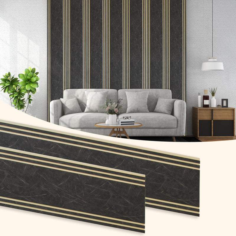 Plantex Louvers Panel for Wall/8 Feet Wall Panels/3D Charcoal Panel for Interior Walls Decor - Pack of 5 Covers - 40 Sq. Ft, Size-1 Feet x 8 Feet (WD-2208)-1