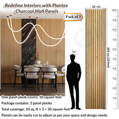 Plantex PVC 3D Fluted Wall Panels for Interior Decor/Louvers Wall Panel 10 Feet/Eco-Friendly PVC Panels/Pack of 3 Covers 30 Sq. Ft (Golden Oak - 9G)-2