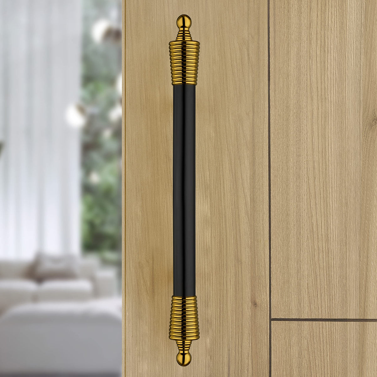 Plantex Heavy Duty Door Handle for Main Door/14-inches Main Door Handle/Pull Push Door Handle for Wooden & Glass Door - Pack of 1 (Black and Gold) - 3 Years Warranty-5
