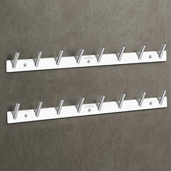Plantex Wall Hooks for Hanging Cloth/Stainless Steel Towel Hangers/Bathroom Robe Hooks/Door Hangers/Round Wall Hook/Hook Rail for Hanging Keys - 8 Hooks (Pack of 2, Chrome)-1