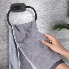 Plantex Stainless Steel Self Adhesive Bathroom Accessories Set-16 inch Single Towel Rod/Napkin Holder/Paper Holder/Robe Hook for Bathroom - 4 Piece Combo (Black)-2