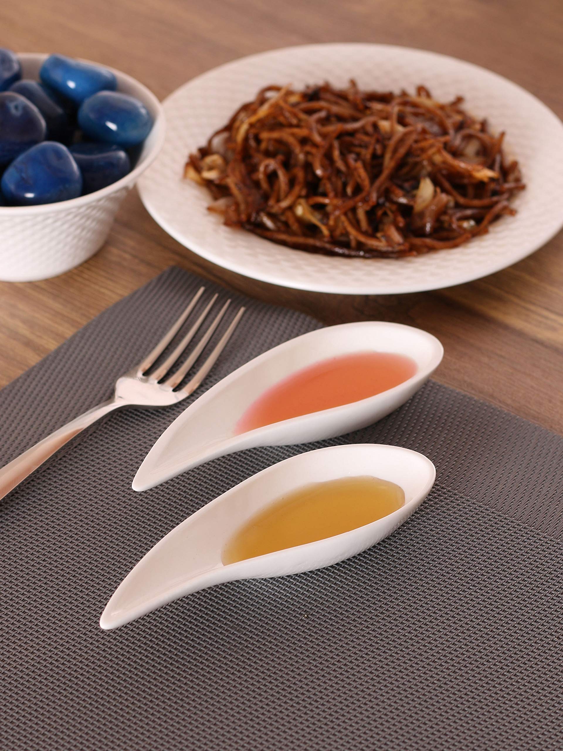 Clay Craft Basics White Ceramic Serving Bowl Set, Stackable can be Served as Dipping Bowls, chatni Bowls,Sauce Bowls, Soy Sauce and Ketchup Bowls(Set of 4)