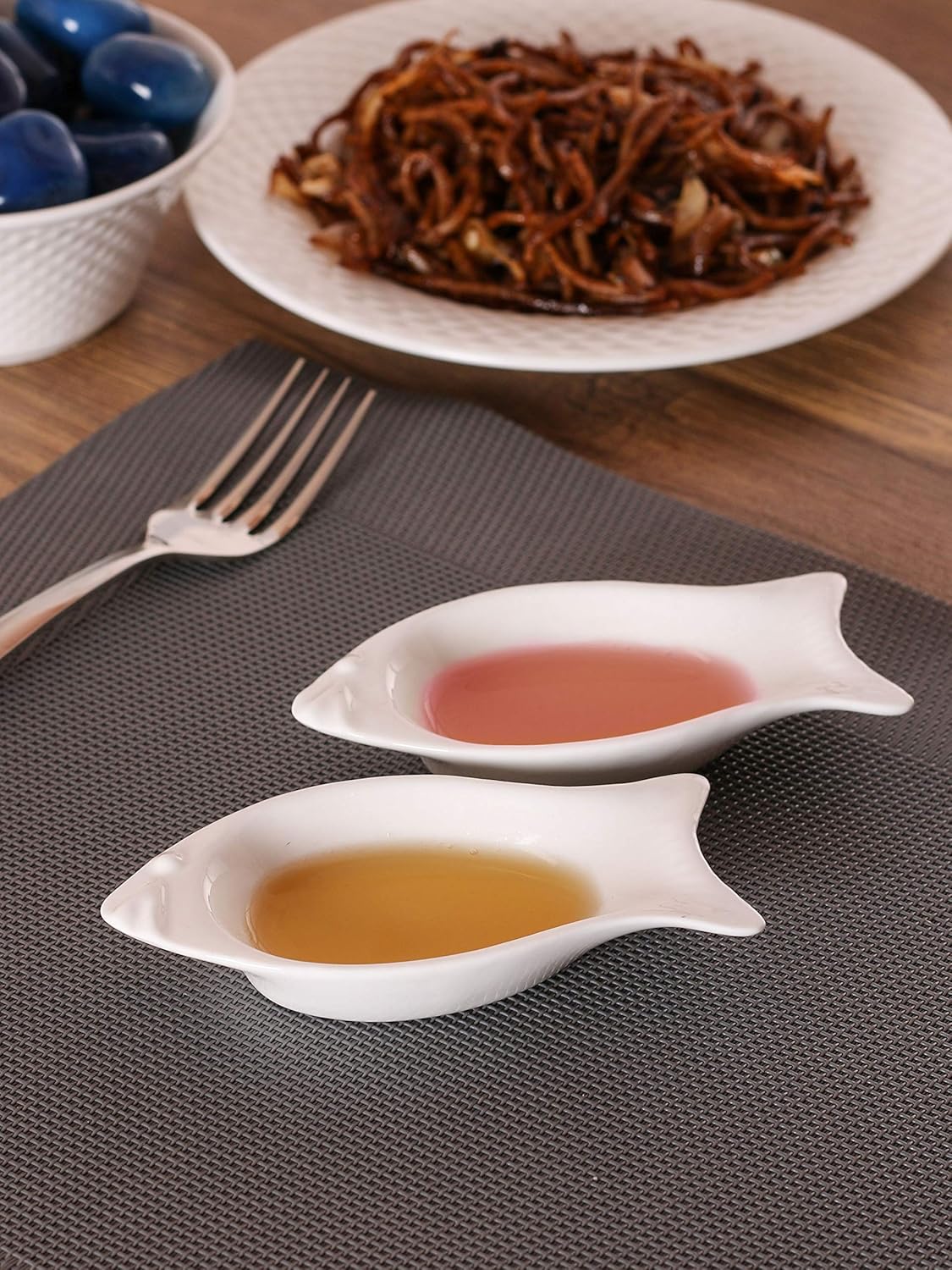 Clay Craft Basics Small and Smart Soy Sauce Dish-Fish Shaped (25ml) Set of 4 Perfect for Modern Kitchen