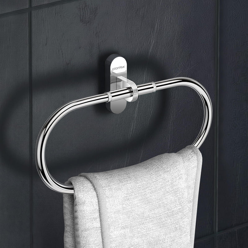 Plantex Towel Ring for Bathroom/Pure Brass Towel Holder/Towel Stand/Hanger/Bathroom Accessories - Pack of 1 (APS-GIA-05, Chrome)-1