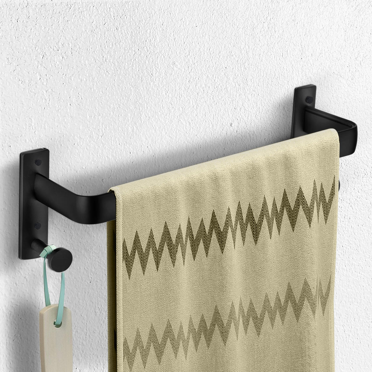 Plantex Single Towel Rod for Bathroom/Cloth Hanger for Wall/Towel Holder/9 Inch Towel Bar/Bathroom Accessories (1511, Black)-1