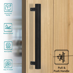 Plantex Heavy Duty Door Handle/Door & Home Decor/14-inches Main Door Handle/Door Pull Push Handle/3 Years Warranty Pack of 1 (236-Black Finish)-2