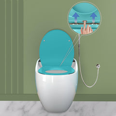 Plantex Imported Platinum Ceramic Western Toilet With Siphonic Vacuum Jet Flush/Water Closet/One Piece Commode With Soft Close Toilet Seat - S Trap Outlet (White and Blue)-5