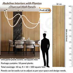 Plantex PVC 3D Fluted Wall Panels for Home Decor/Louvers Wall Panel 10 Feet/Eco-Friendly PVC Panels/Pack of 10 Covers 100 Sq. Ft (Golden Oak - 9G)-2