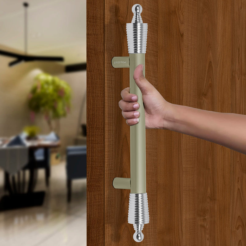 Plantex Heavy Duty Main Door Handle/14 inches Door Handles for Main Door/Pull Push Handle for Wooden & Glass Door Handle - Pack of 1 (Satin White & Chrome) - 3 Years Warranty-4