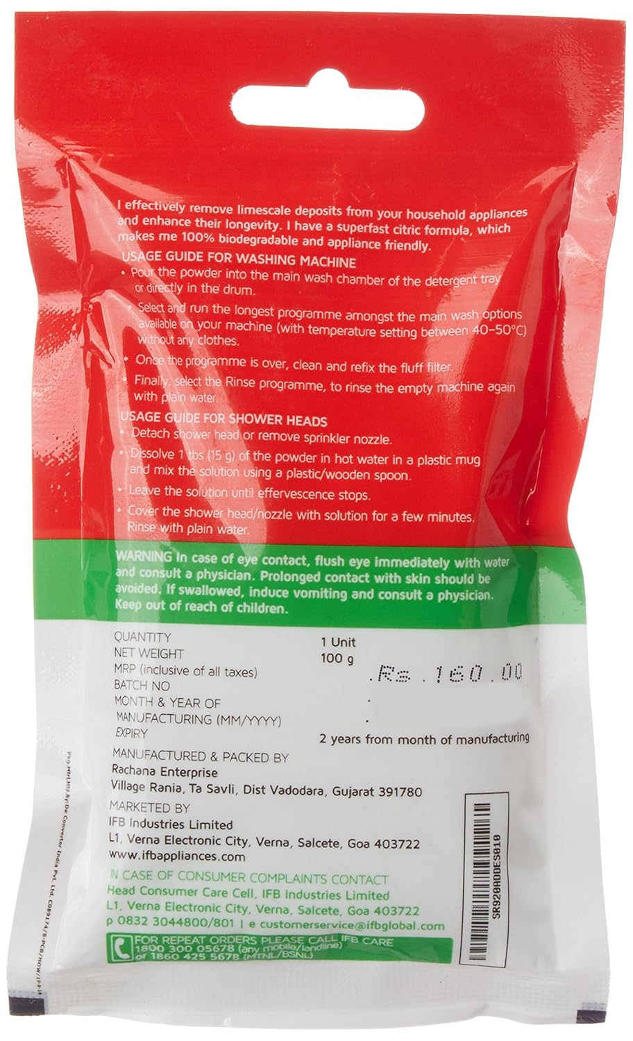 IFB Essentials Descal Appliance Descaler - 100 g