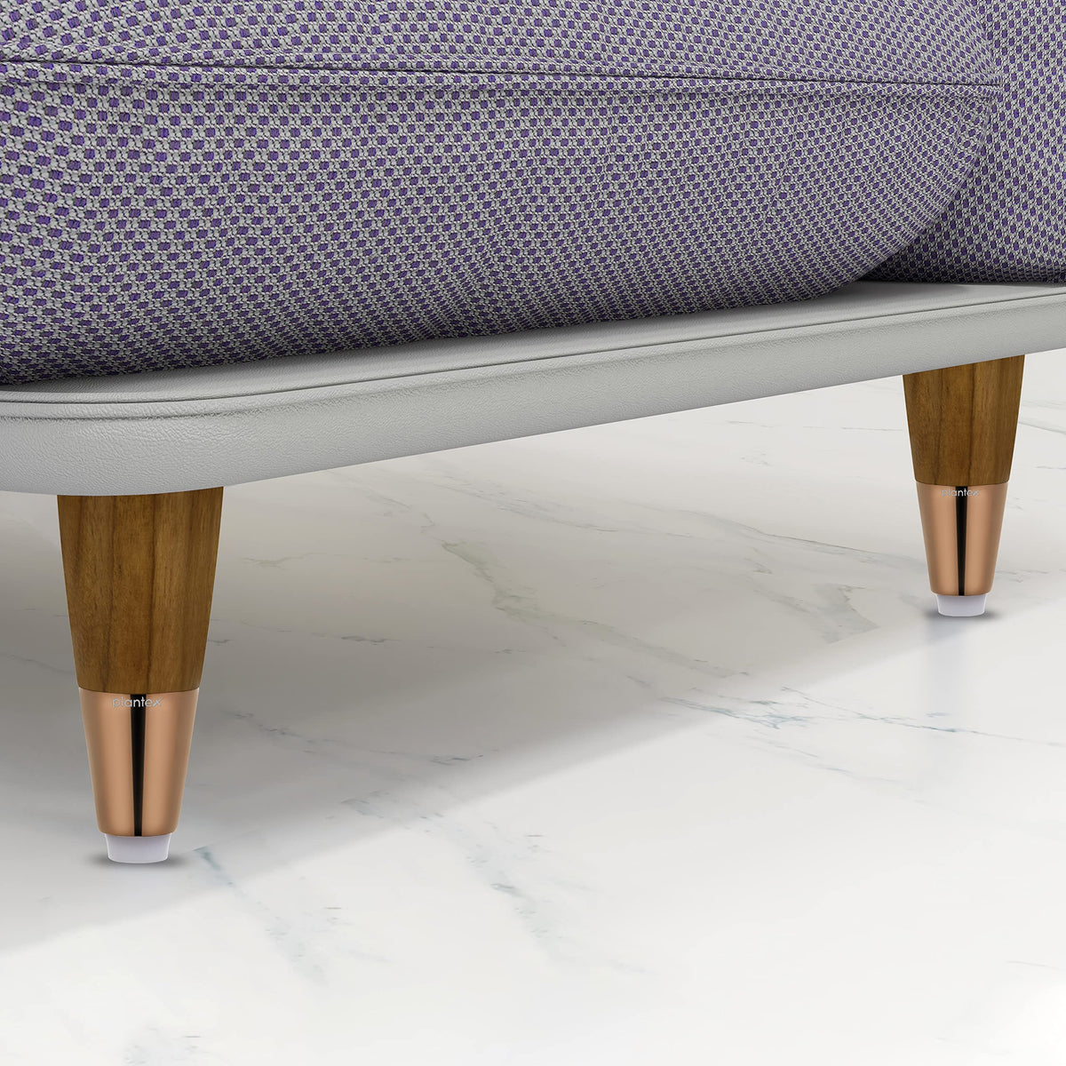 Plantex 4 Inch Sofa Legs for Bed Furniture/Sofa Legs for Table/Sofa Support Legs with Rubber Grip (Rose Gold, 6 Pcs)-2