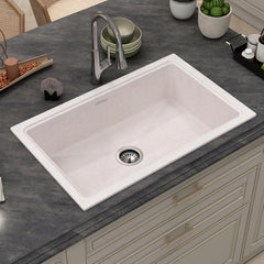 Plantex Undermount Sink for Kitchen/Quartz Acrylic Kitchen Sink with 10 Years Warranty by Plantex/Granite Single Bowl Sinks with Coupling (Rayon 32x20 Inches)-1