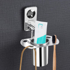 Plantex Metro Platinum Stainless Steel Tooth Brush Holder/Tumbler Holder/Bathroom Accessories-1