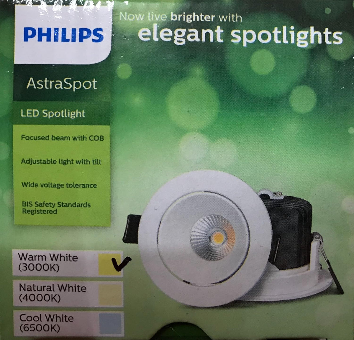 Philips Astra Spot 12-Watt LED Round Light (Warm White)